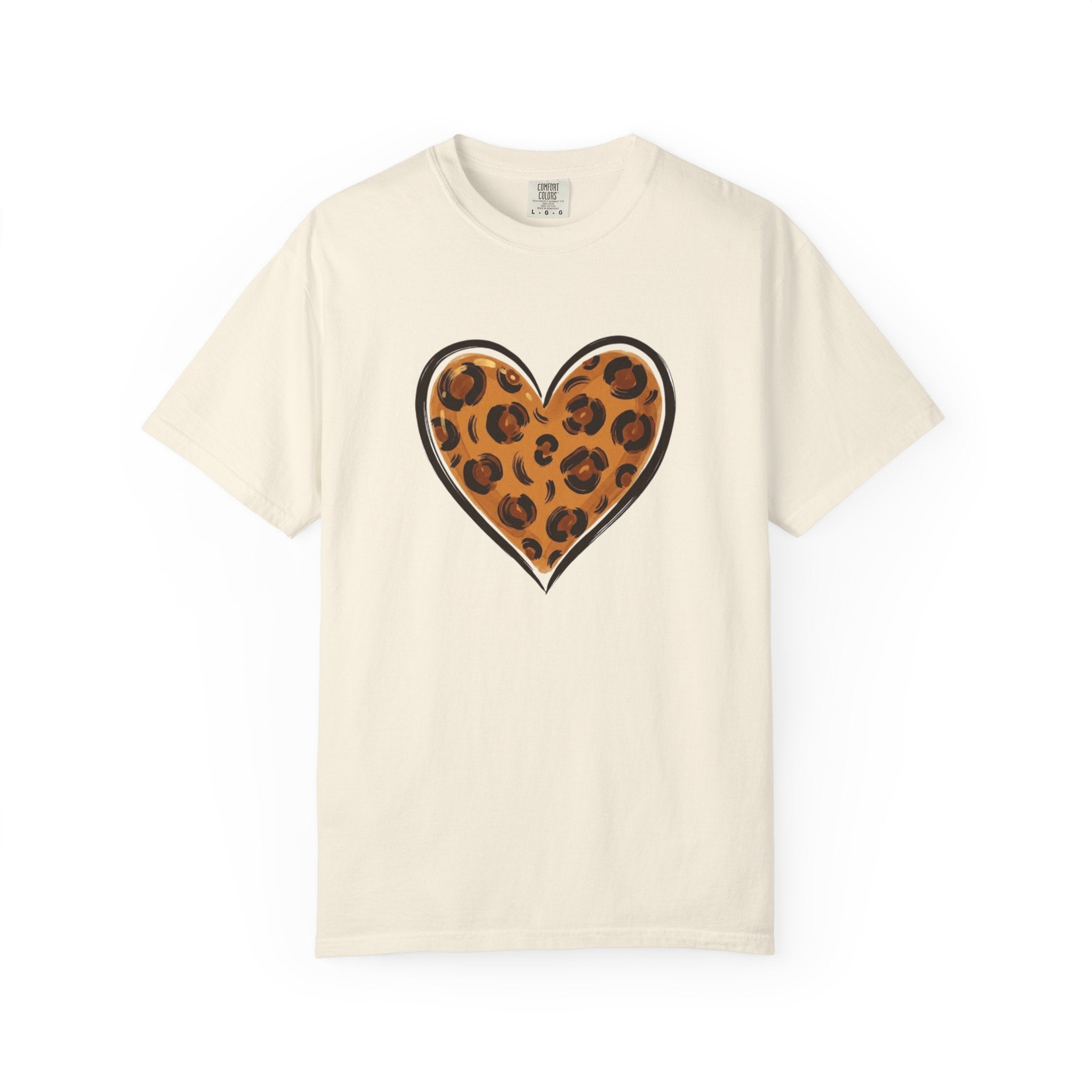 Leopard Print Heart T-shirt | Animal Print Heart Tee