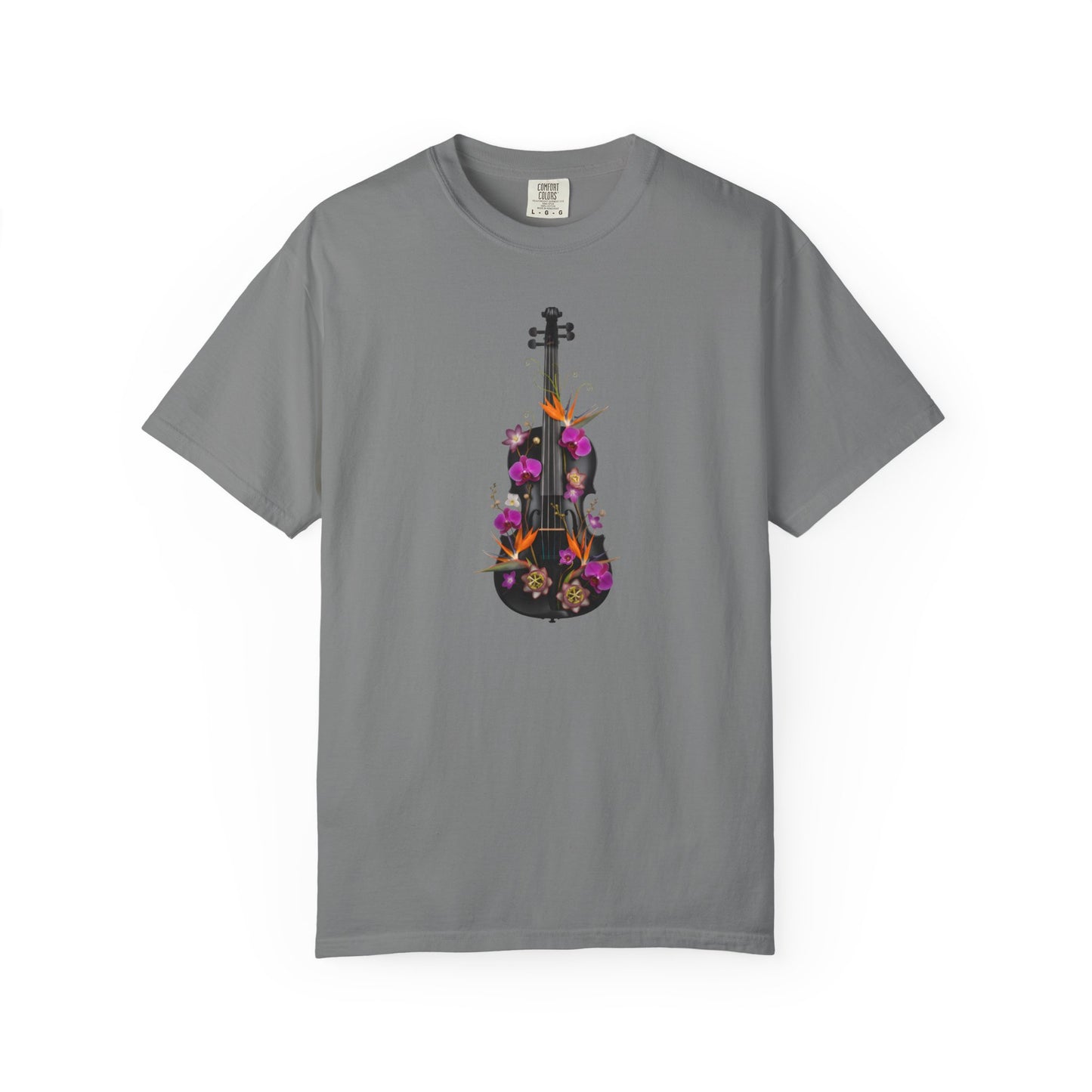 Floral Violin T-shirt | Botanical Music Instrument Tee