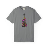 Floral Violin T-shirt | Botanical Music Instrument Tee