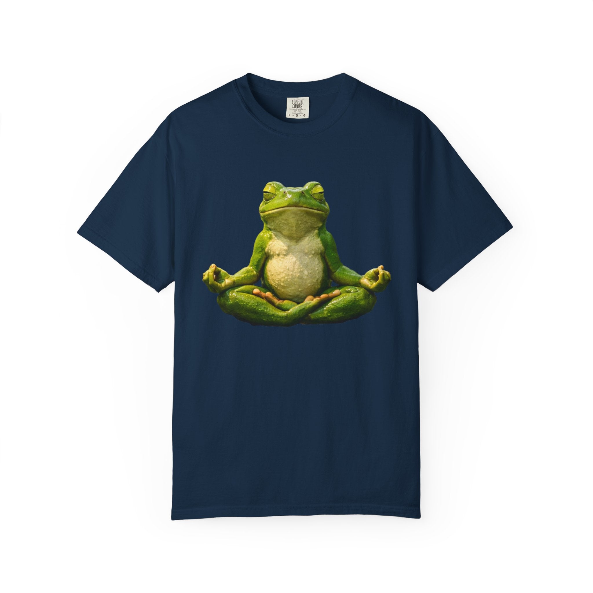 Meditating Frog T-shirt | Zen Yoga Frog Illustration, Relaxation Tee