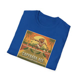 Capybara Ace Pickleball Player T-Shirt | Retro Tropical Court Design