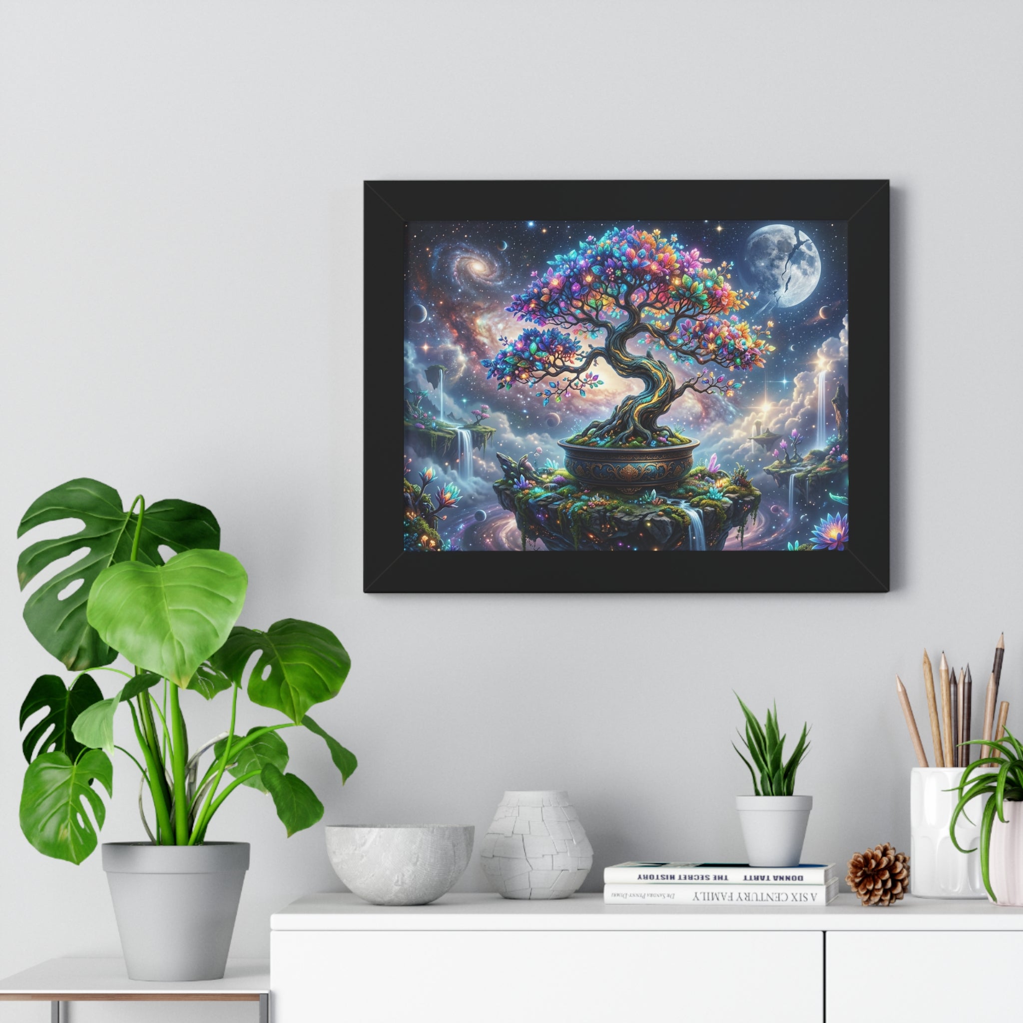 Cosmic Genesis Bonsai - Giclée Art Print on Canvas