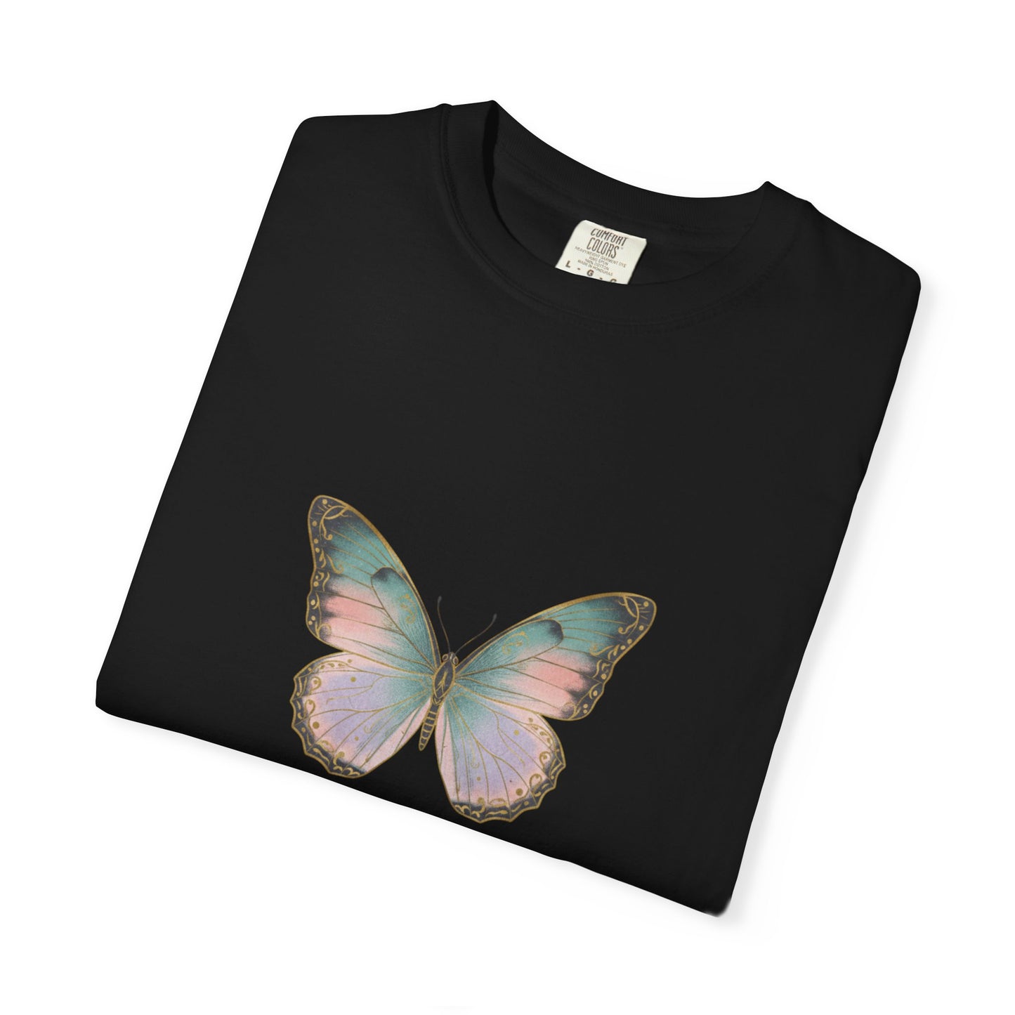 Retro 70s Vacation Butterfly T-shirt | Distressed Orange Teal Wings