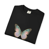 Retro 70s Vacation Butterfly T-shirt | Distressed Orange Teal Wings