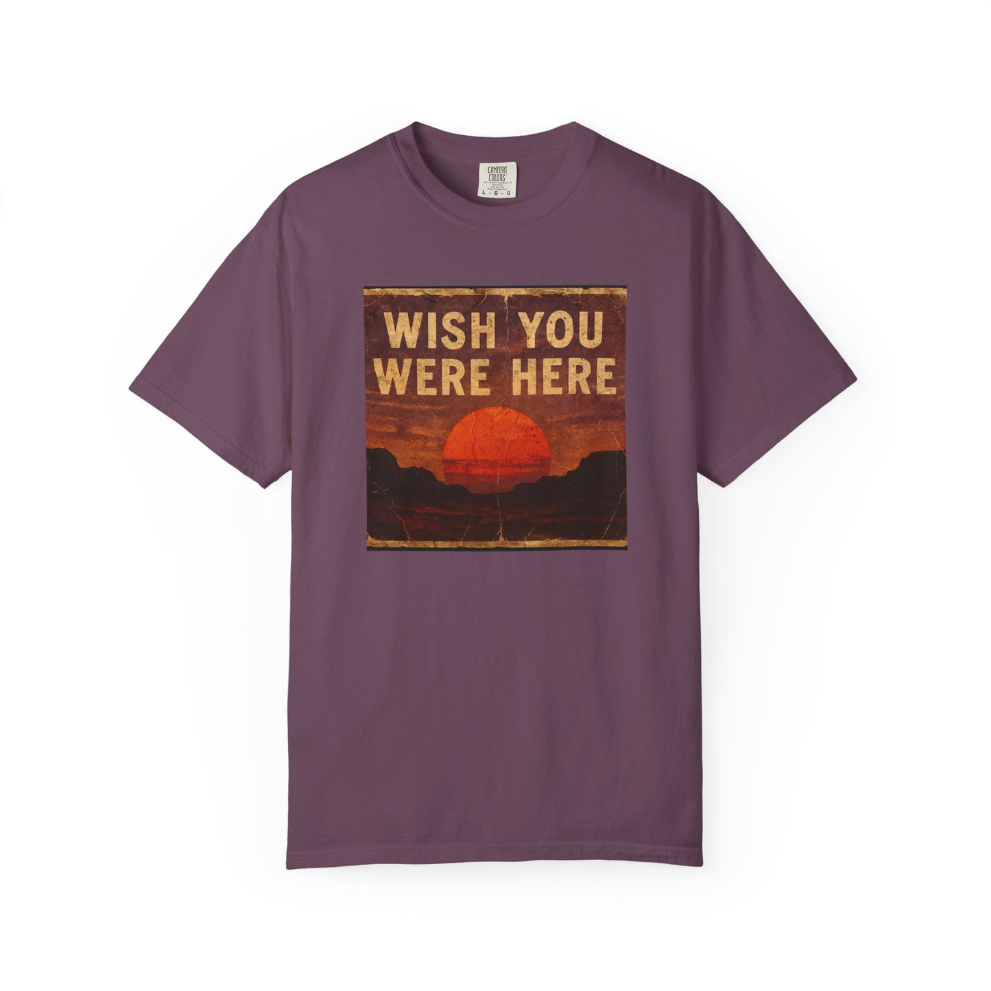 Wish You Were Here Sunset T-shirt | Vintage Sunset Graphic