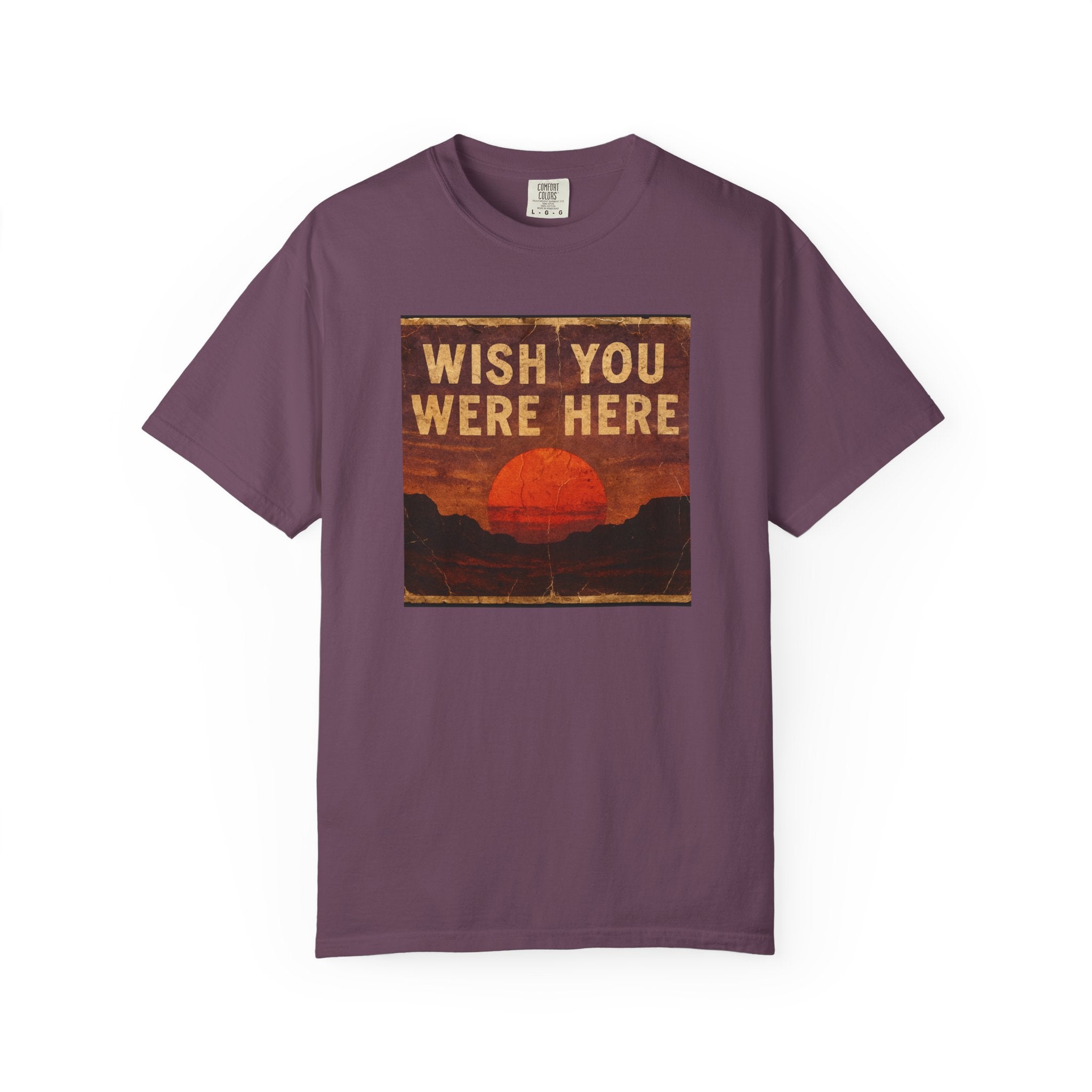 Wish You Were Here Sunset T-shirt | Vintage Sunset Graphic