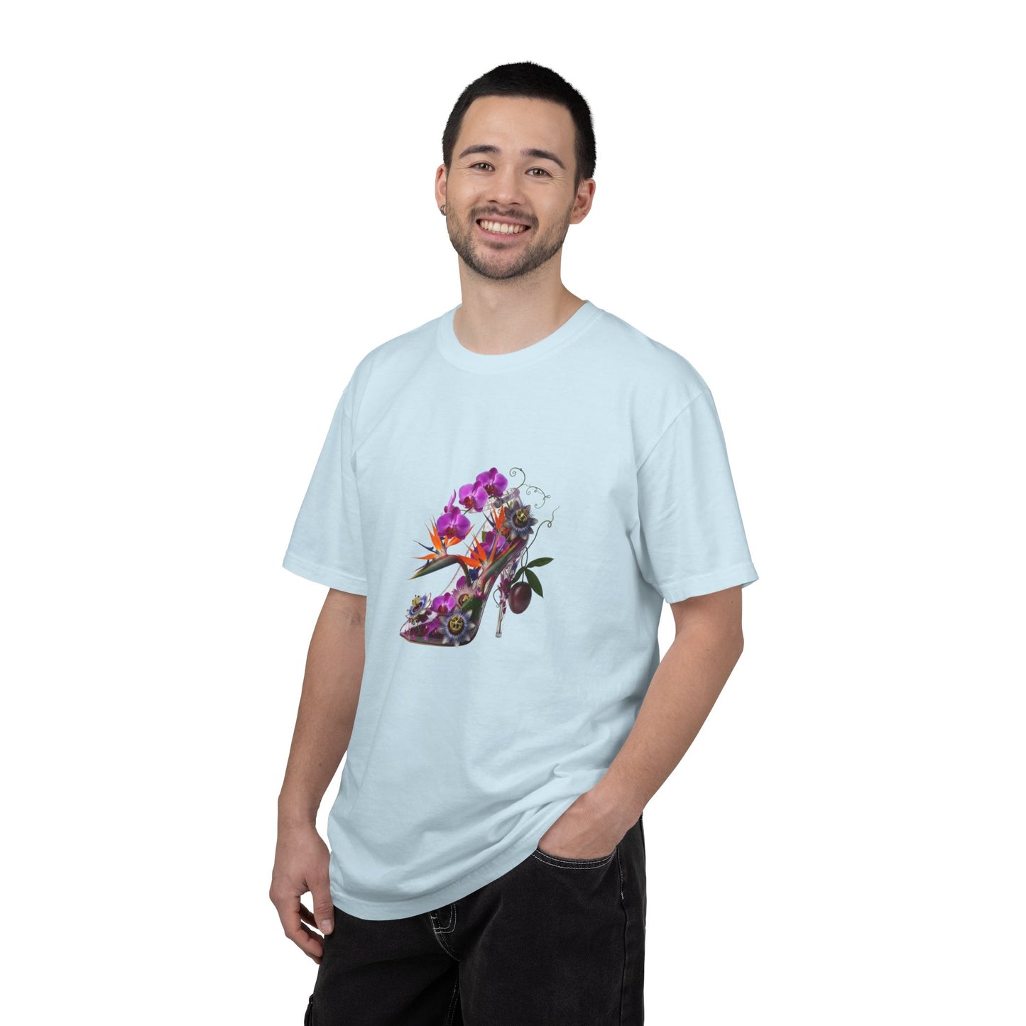 Floral High Heel Shoe T-shirt | Botanical Stiletto Graphic