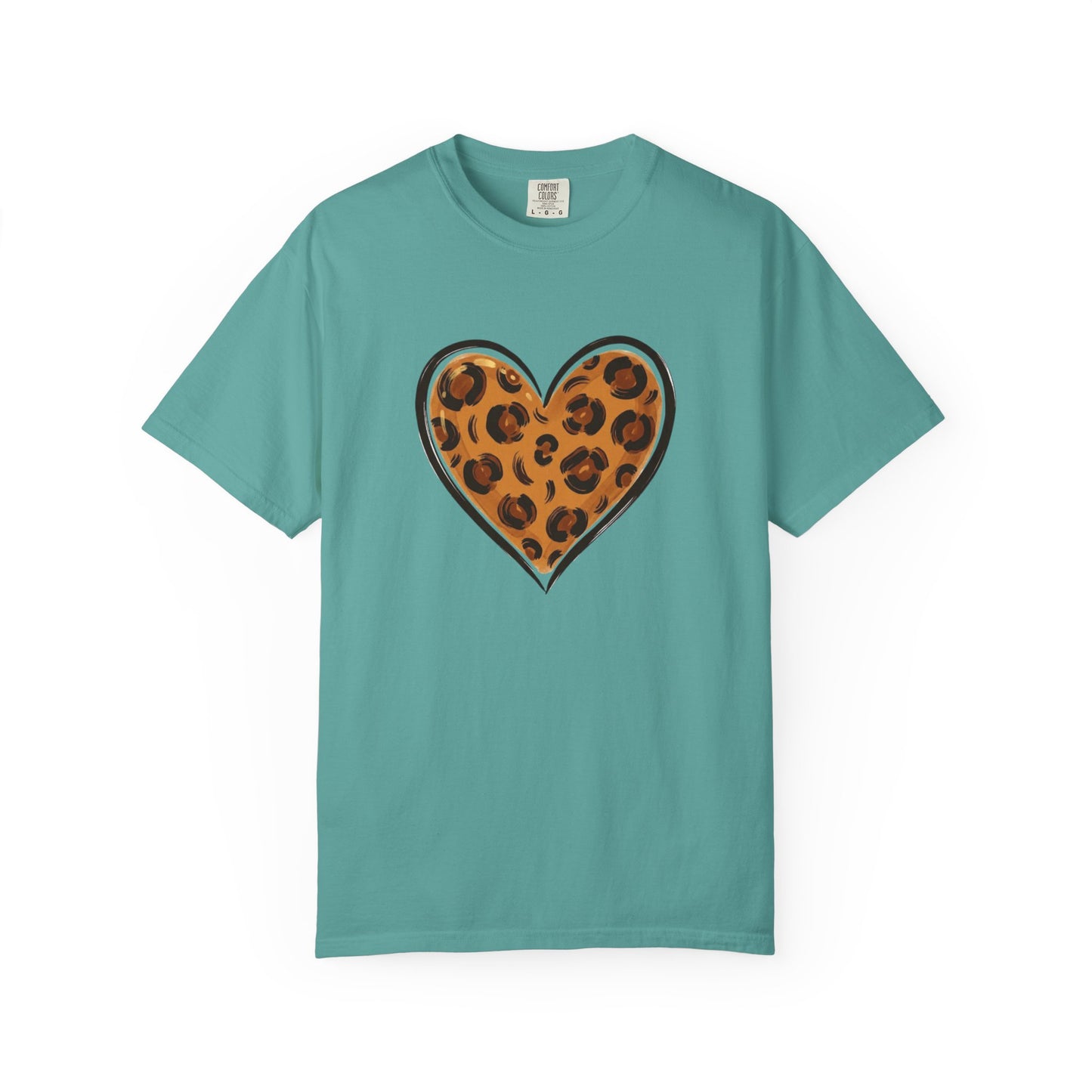 Leopard Print Heart T-shirt | Animal Print Heart Tee