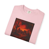 Red Desert Sunset T-shirt | Cactus Landscape, Moody Western Scene