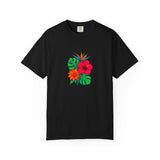 Tropical Hibiscus Floral Tee | Monstera Leaves, Bird of Paradise