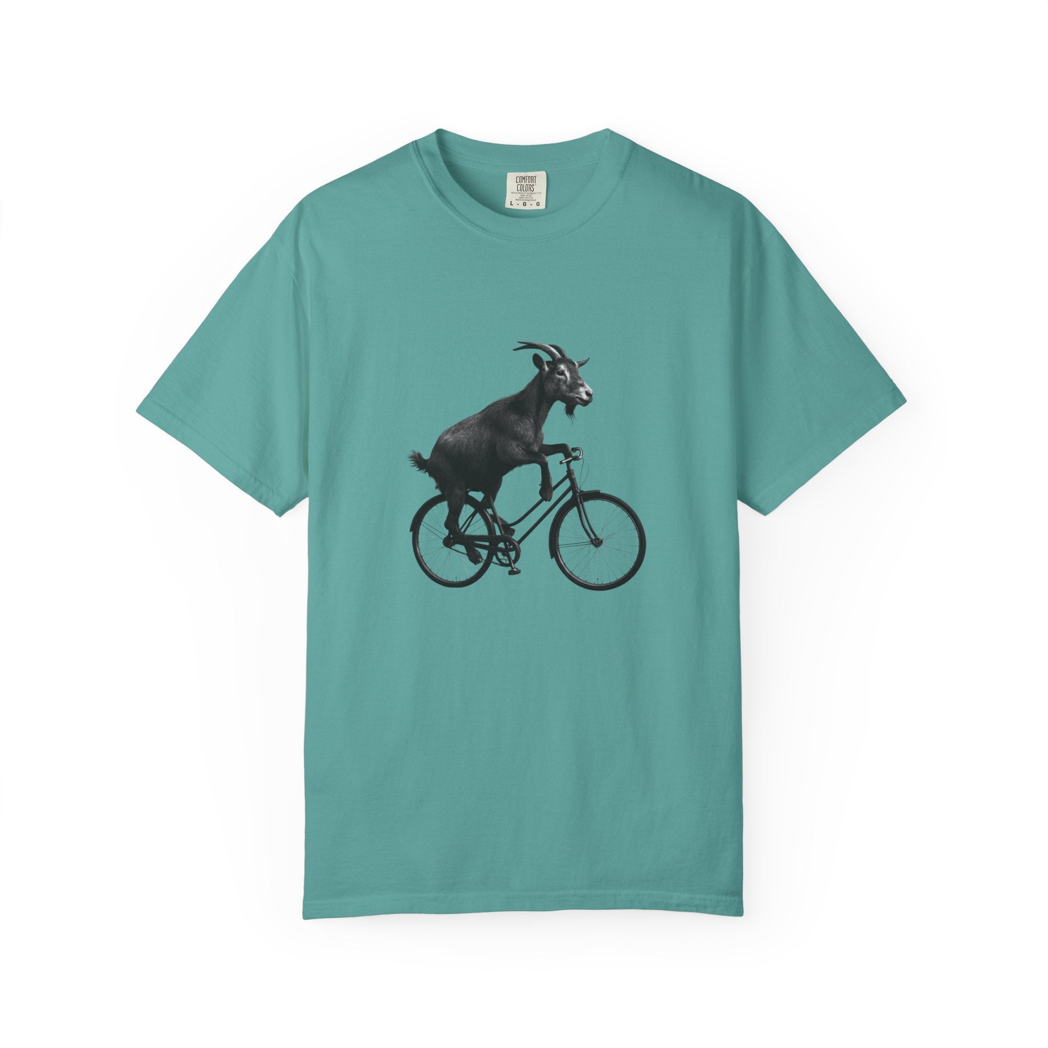 Goat Riding Bicycle T-shirt | Funny Animal Bike Tee