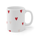 Red and Pink Heart Pattern Mug | 11oz Ceramic