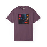 Neon Cyber Cat Sushi Shibuya T-shirt | Dark Alley Japanese Streetwear