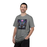 Feline Groove DJ Cat Illustration T-Shirt | Retro Neon Club Scene
