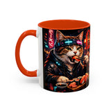 Cyberpunk Sushi Cat Mug | 11oz 15oz Ceramic Coffee Cup