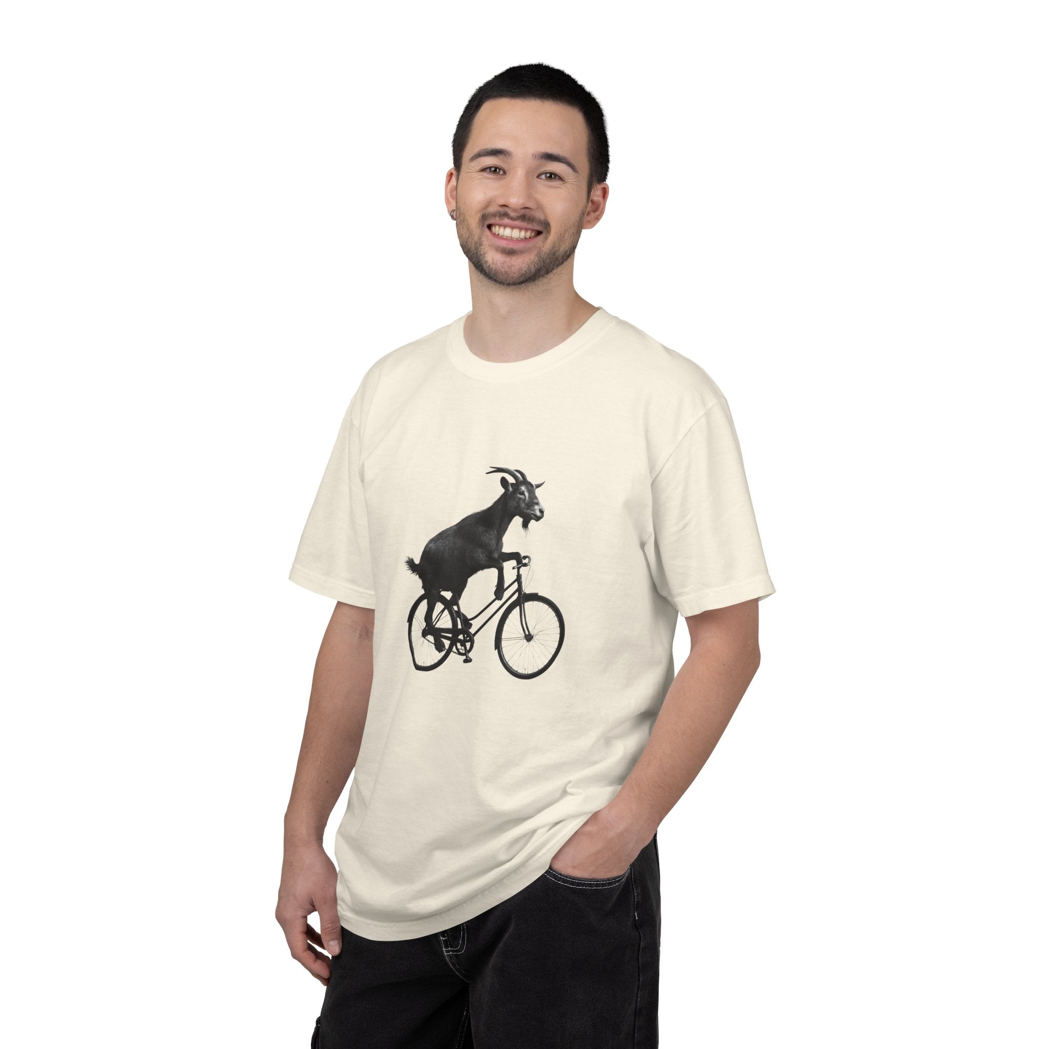 Goat Riding Bicycle T-shirt | Funny Animal Bike Tee
