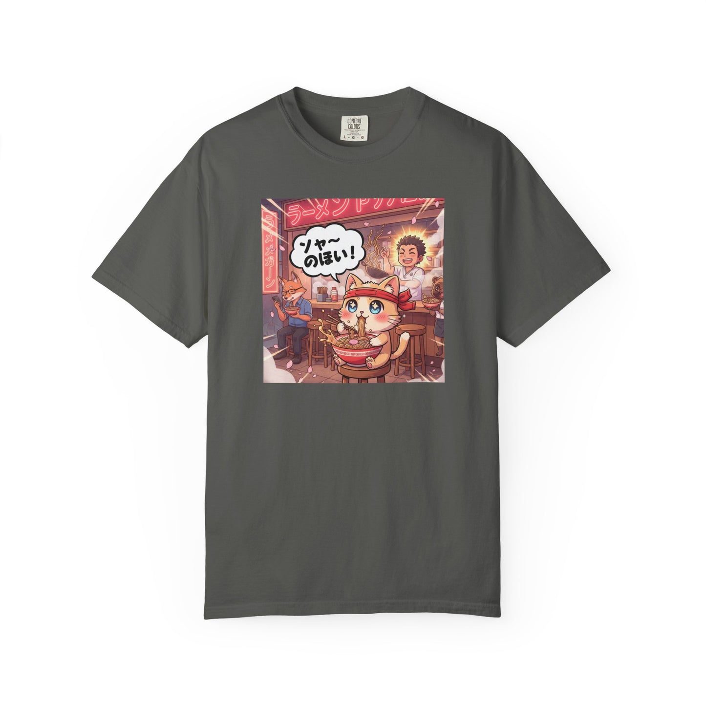 Kawaii Cat Ramen Shop T-Shirt | Anime Noodle Bar Illustration