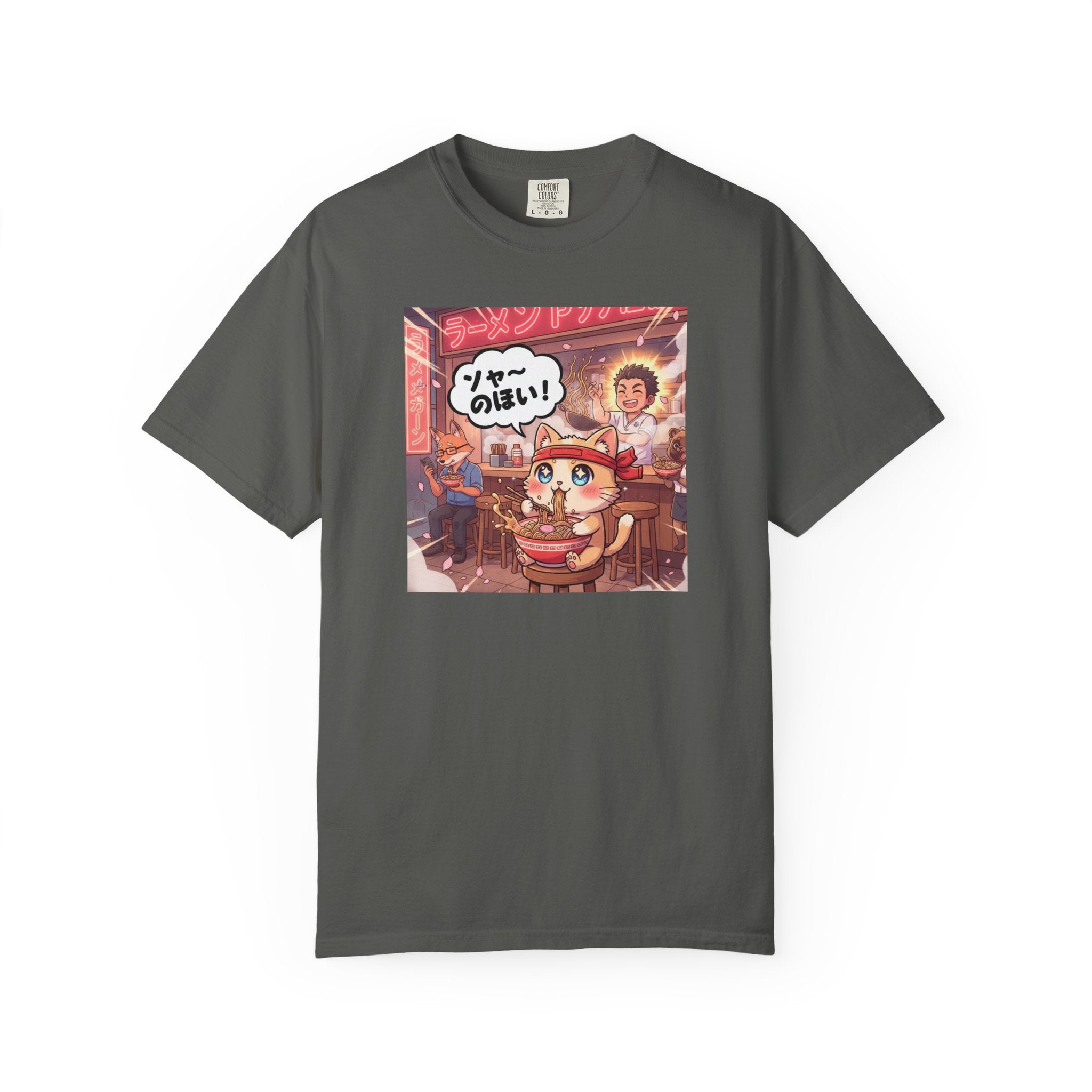 Kawaii Cat Ramen Shop T-Shirt | Anime Noodle Bar Illustration