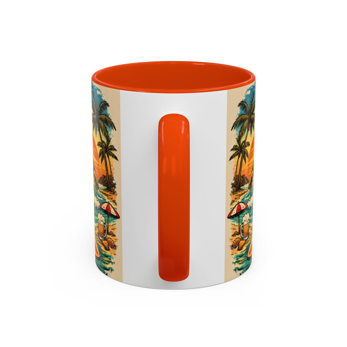 Surfing Bigfoot Mug | Retro Beach Sunset Bigfoot Wave Coffee Cup