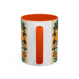 Surfing Bigfoot Mug | Retro Beach Sunset Bigfoot Wave Coffee Cup
