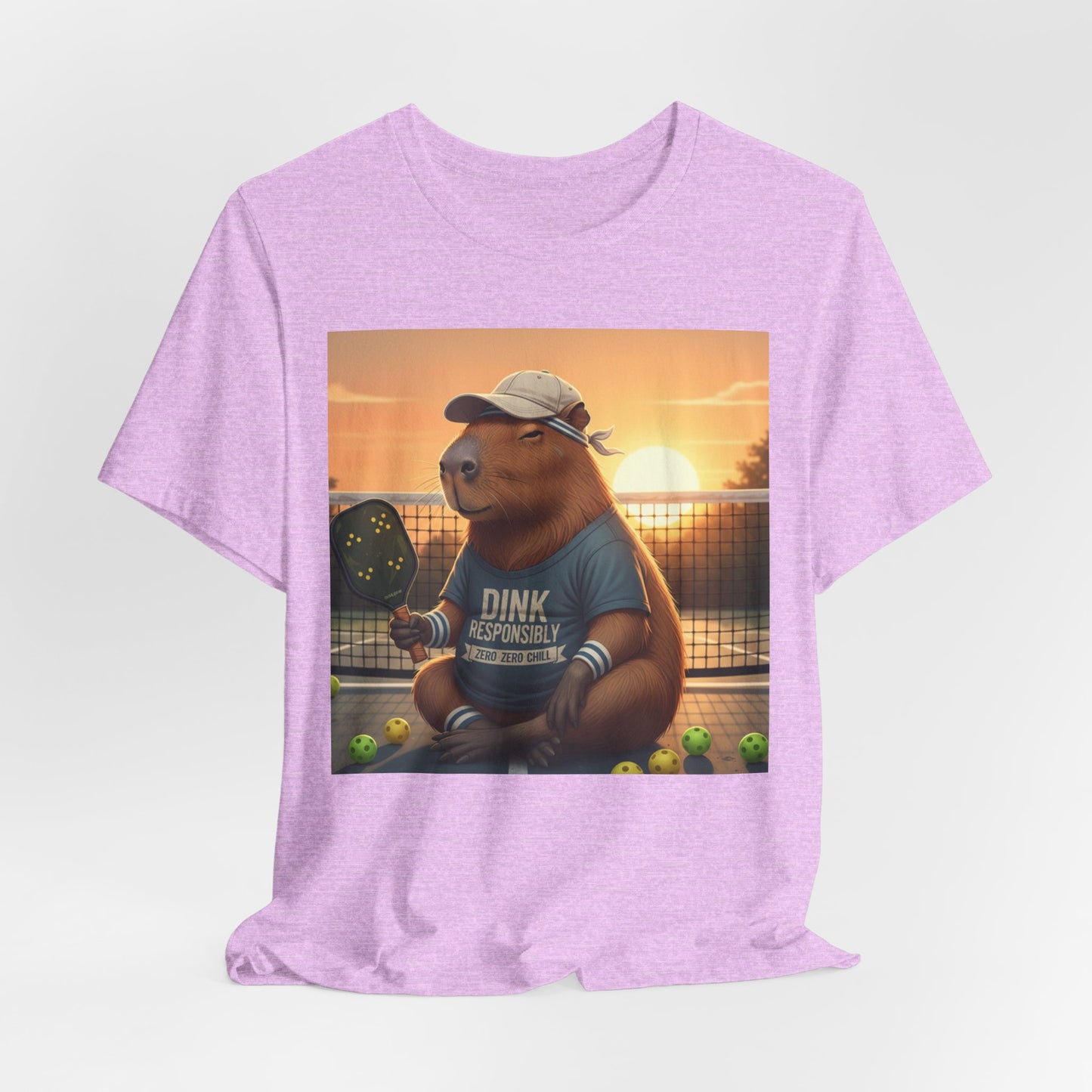 Dink Responsibly Pickleball Capybara Tee | Funny Animal Sports Art