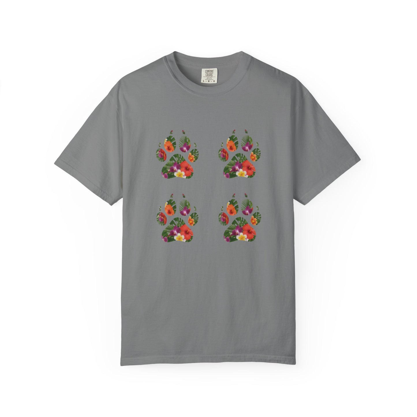 Floral Puppy Paws T-shirt | Dog Lover Tee