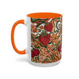Vintage Cherry Strawberry Pattern Accent Mug | 11oz 15oz