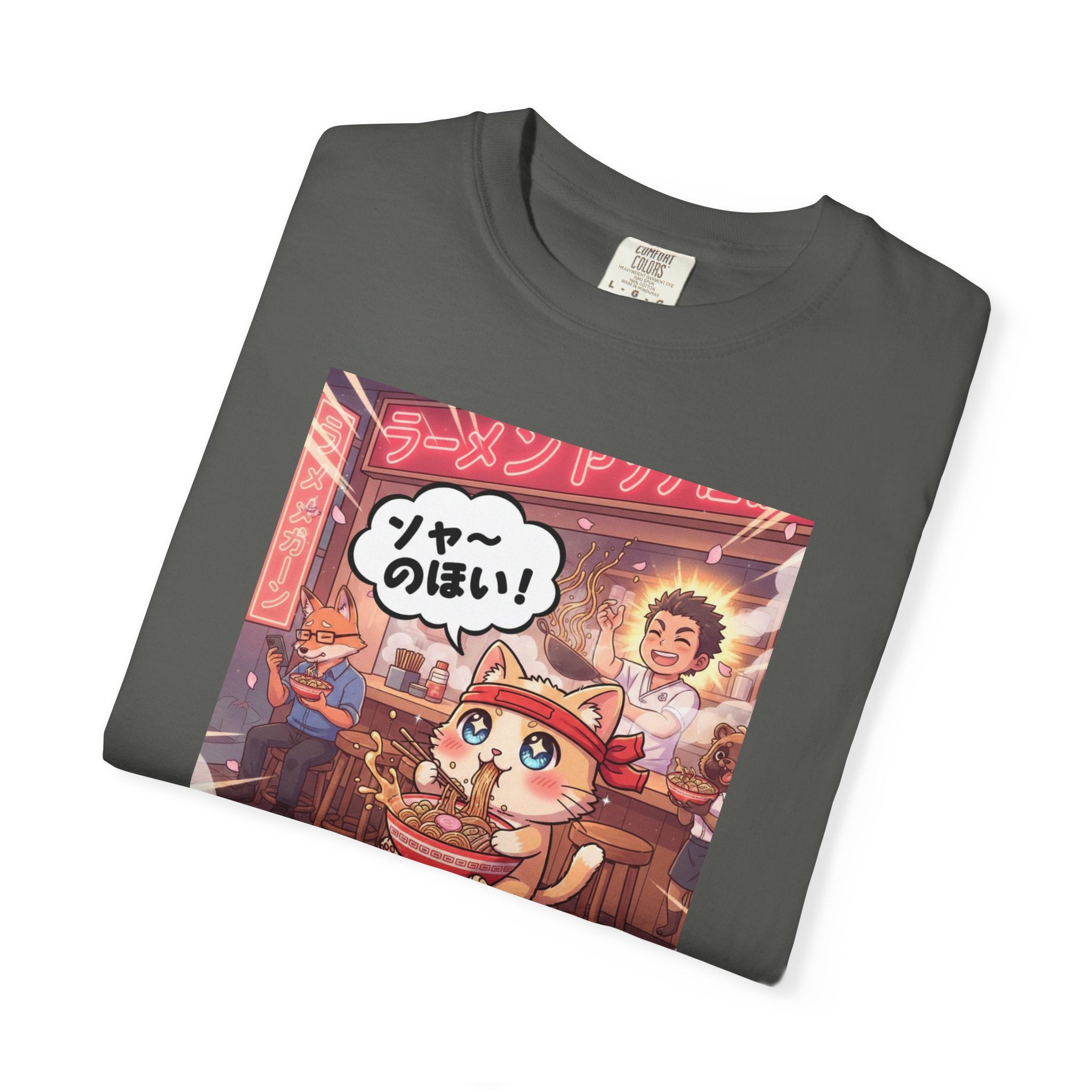 Kawaii Cat Ramen Shop T-Shirt | Anime Noodle Bar Illustration