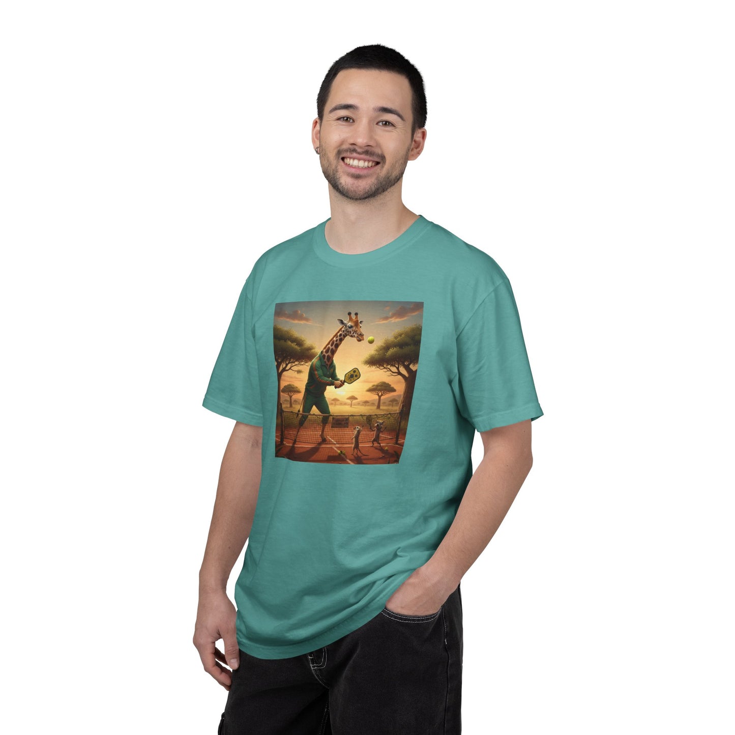 Long-Neck Larry  Pickleballer Unisex Garment-Dyed T-shirt