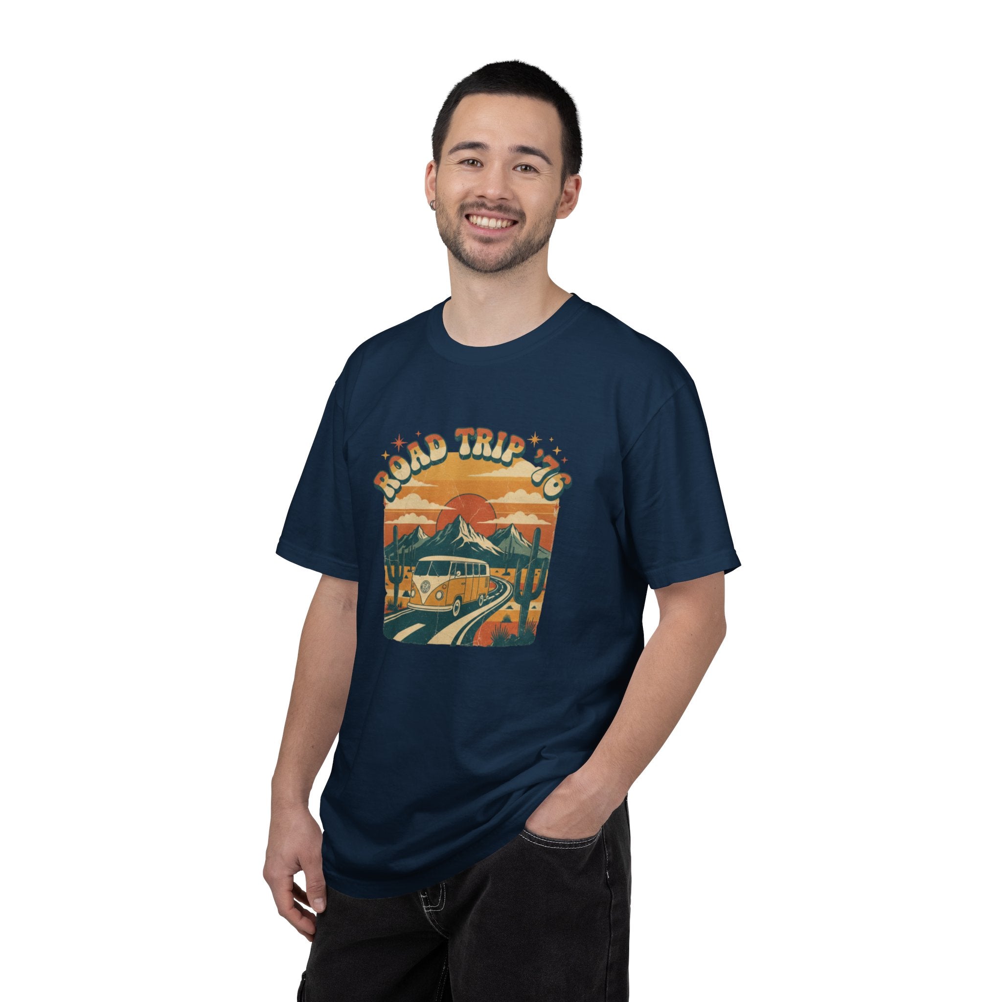 Road Trip '76 T-shirt | Vintage Camper Van Sunset Graphic