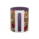 Vintage Cherry Strawberry Pattern Accent Mug | 11oz 15oz