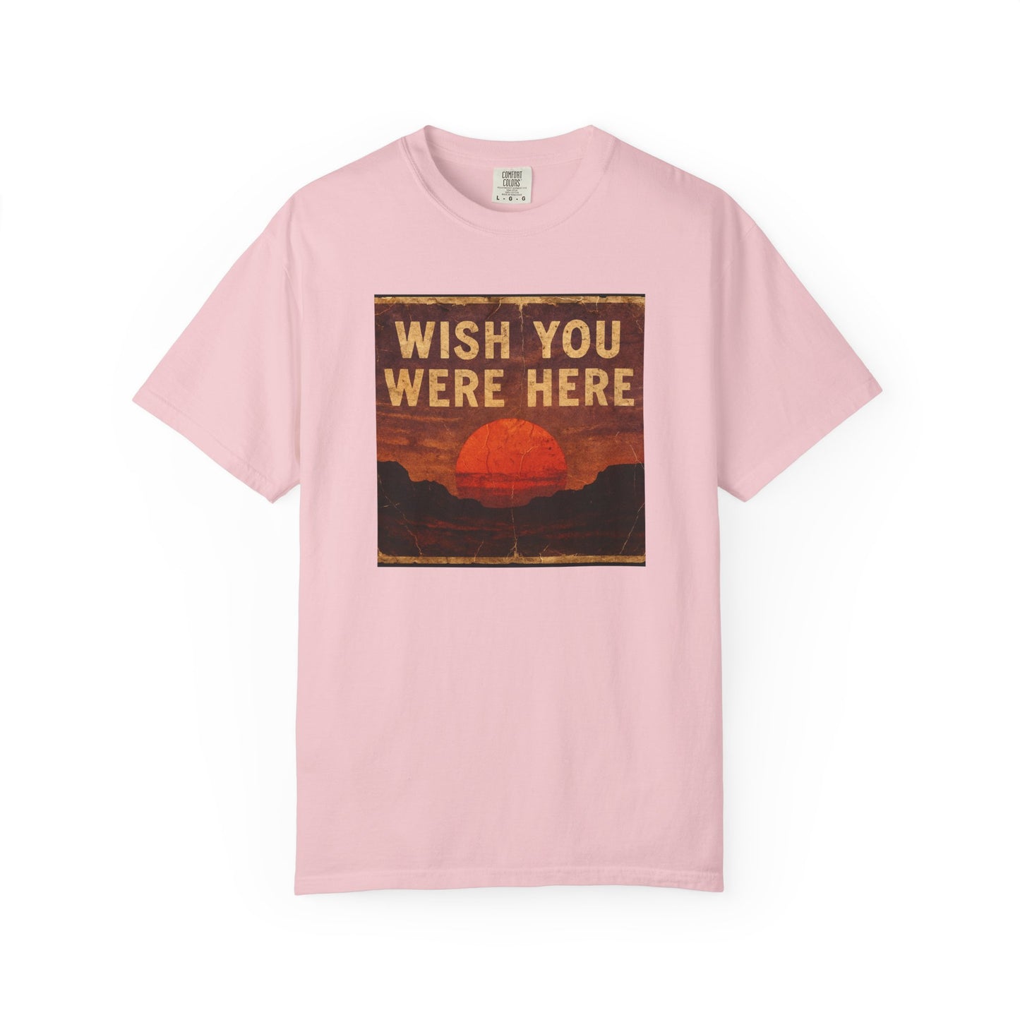 Wish You Were Here Sunset T-shirt | Vintage Sunset Graphic