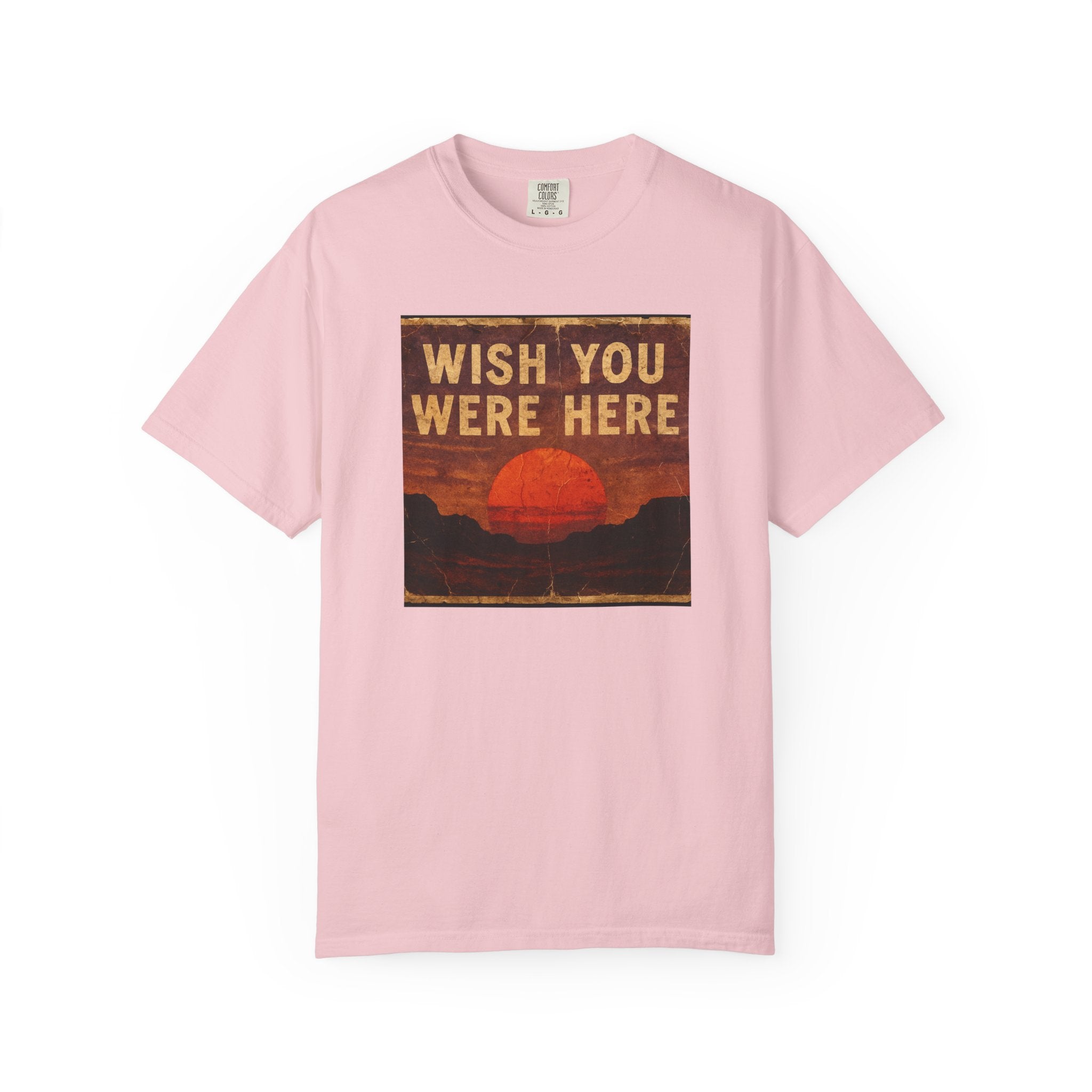 Wish You Were Here Sunset T-shirt | Vintage Sunset Graphic