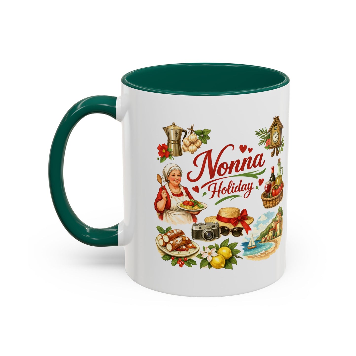 Nonna Holiday mug | Italian grandma kitchen design, vintage food icons