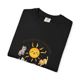 You Are My Sunshine Cat Illustration T-shirt | Cute Sun and Kittens
