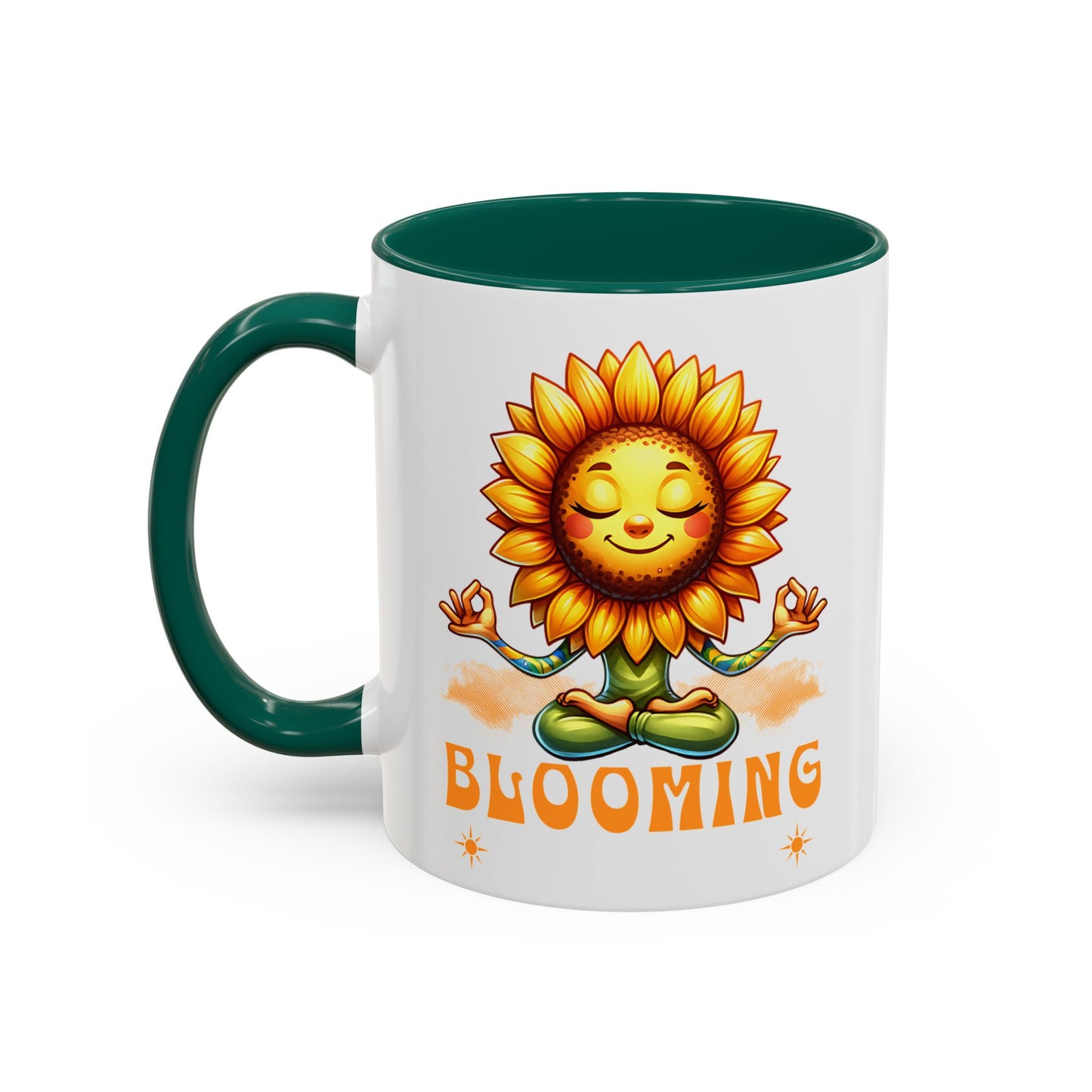 Blooming Sunflower Mug | Yoga Meditating Sunflower Ceramic Mug
