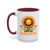 Blooming Sunflower Mug | Yoga Meditating Sunflower Ceramic Mug