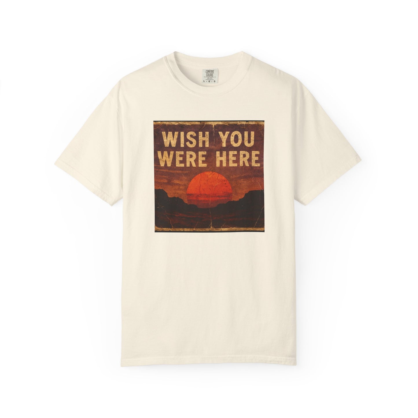 Wish You Were Here Sunset T-shirt | Vintage Sunset Graphic
