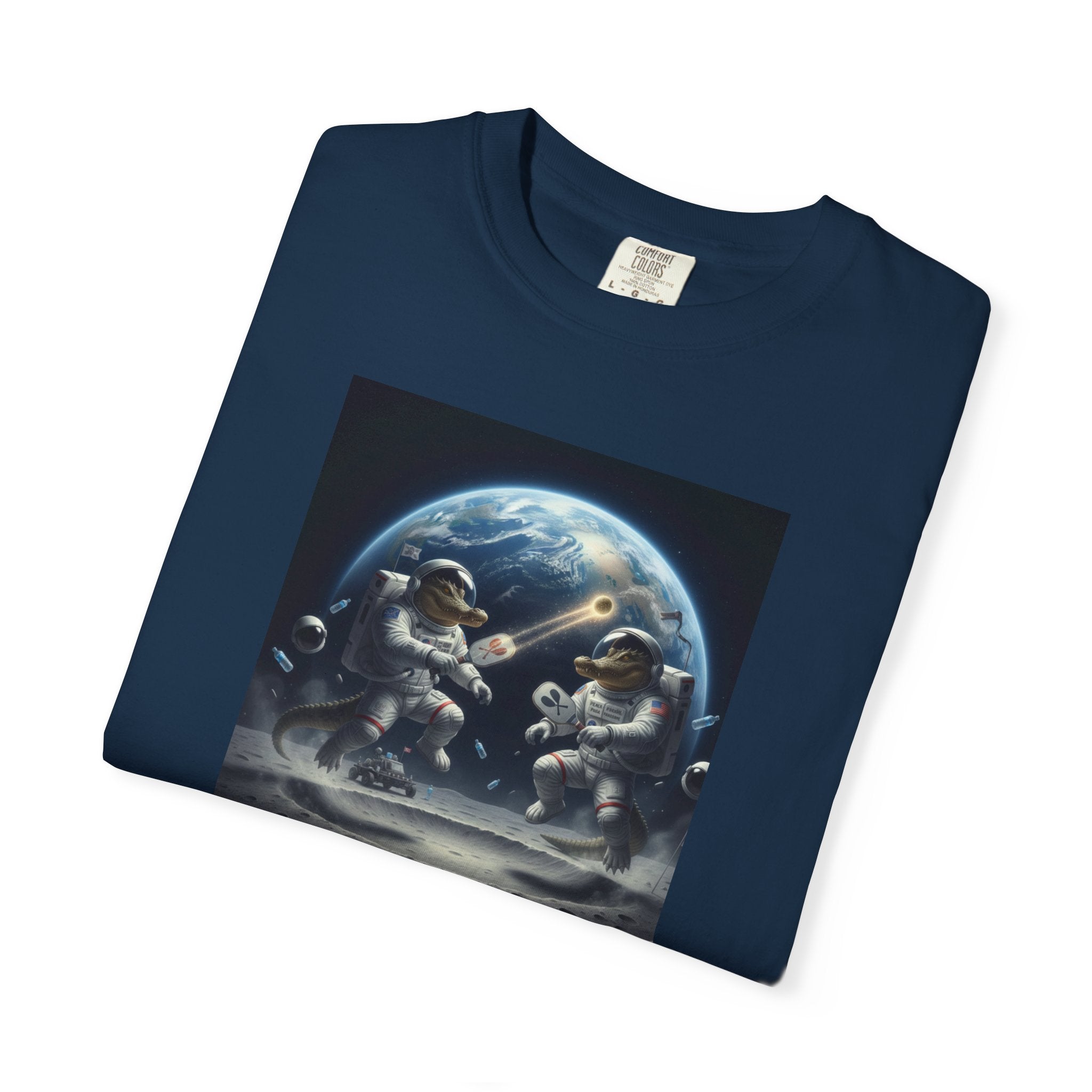 Gator Lunar Pickleball  T-shirt | Earth Background, Spacewalk Illustration