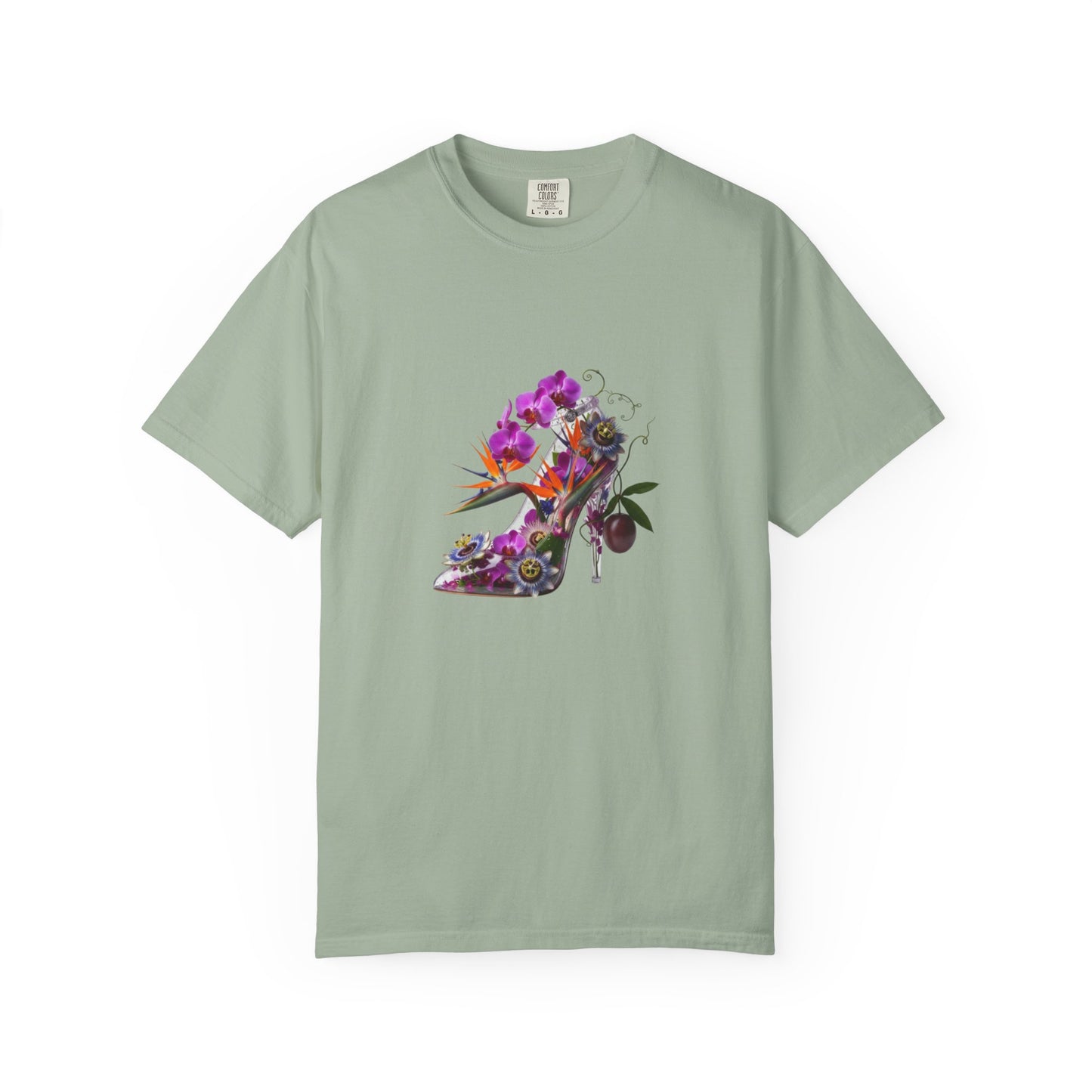 Floral High Heel Shoe T-shirt | Botanical Stiletto Graphic