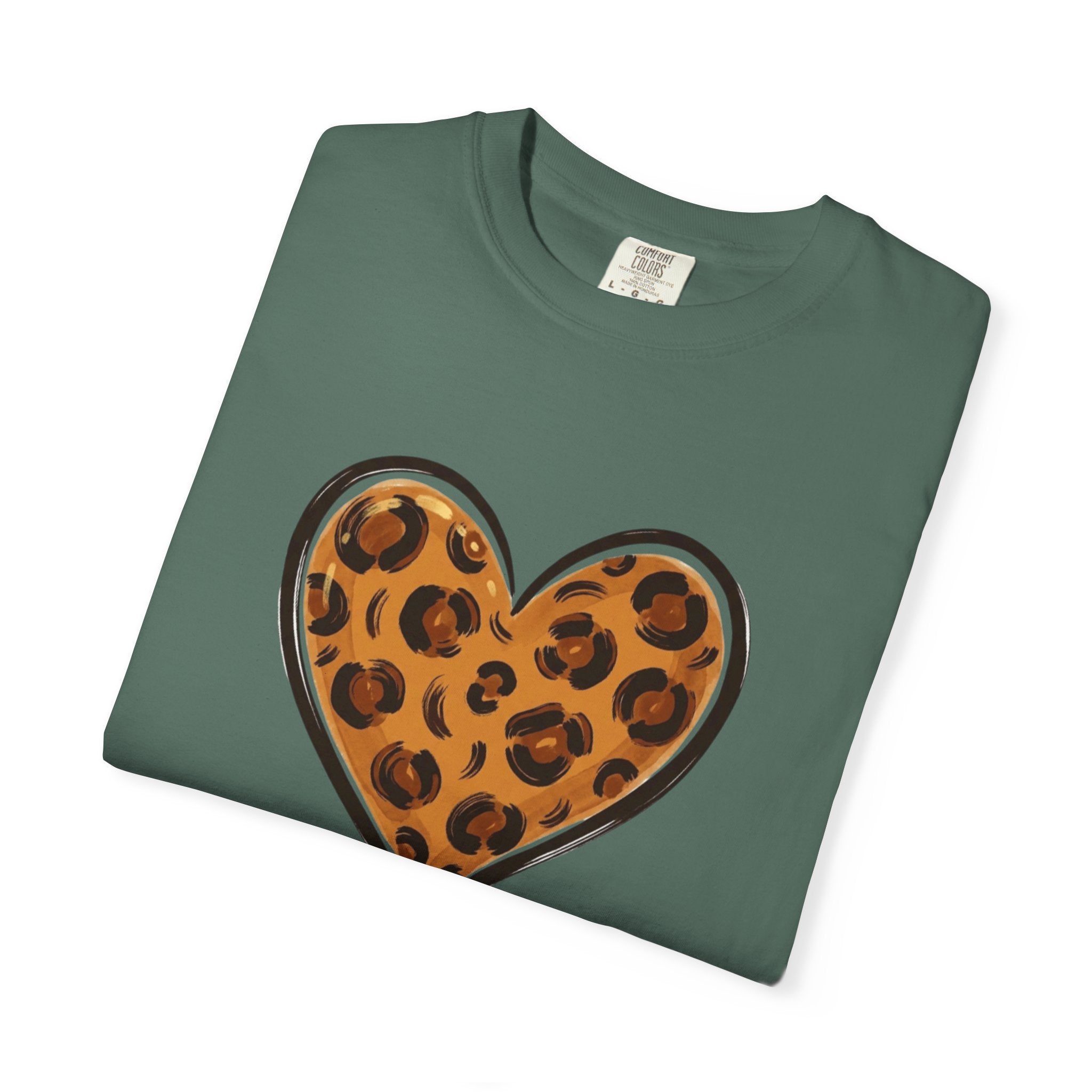 Leopard Print Heart T-shirt | Animal Print Heart Tee