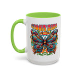 Groovy Mama Butterfly Mug | Retro Psychedelic Floral Design