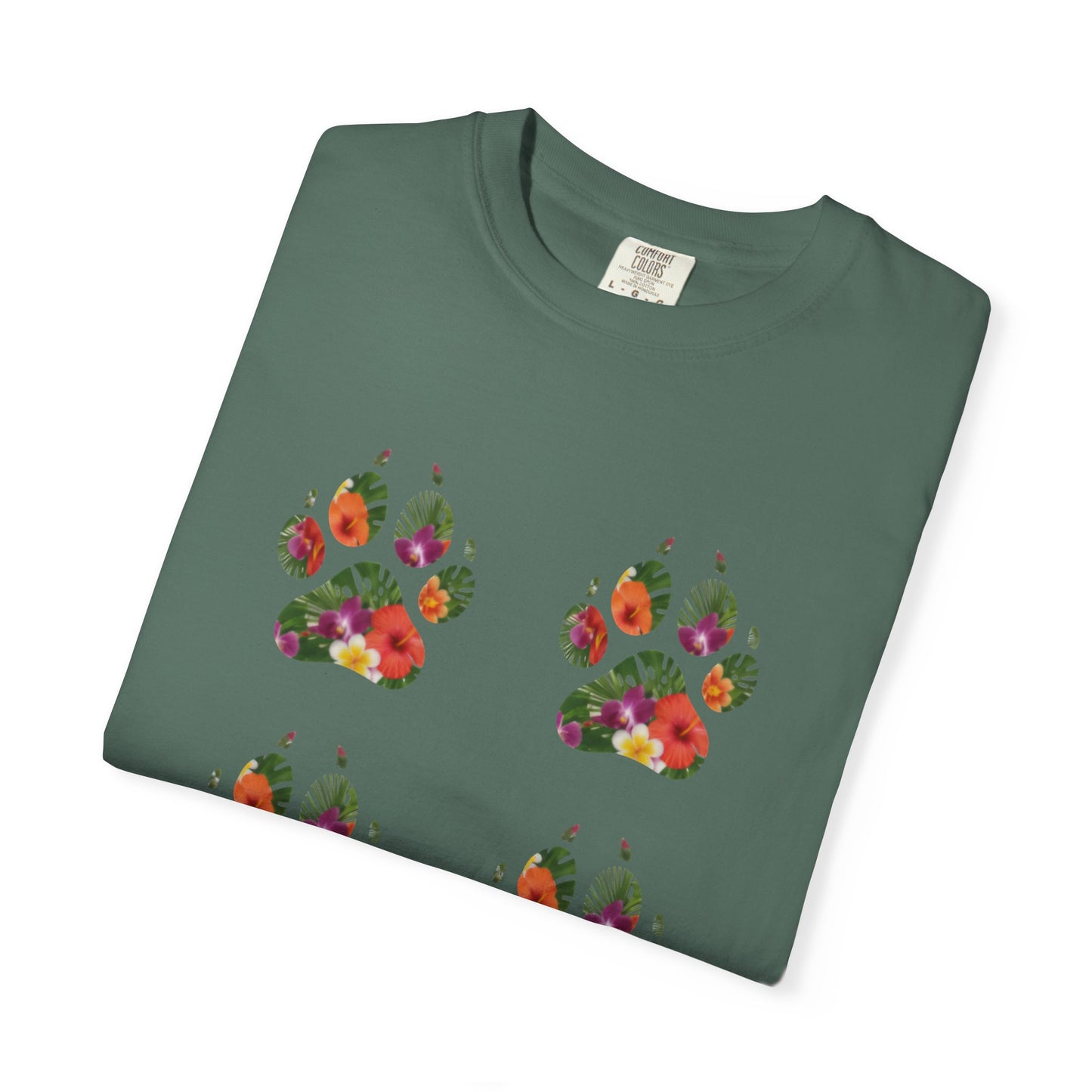 Floral Puppy Paws T-shirt | Dog Lover Tee