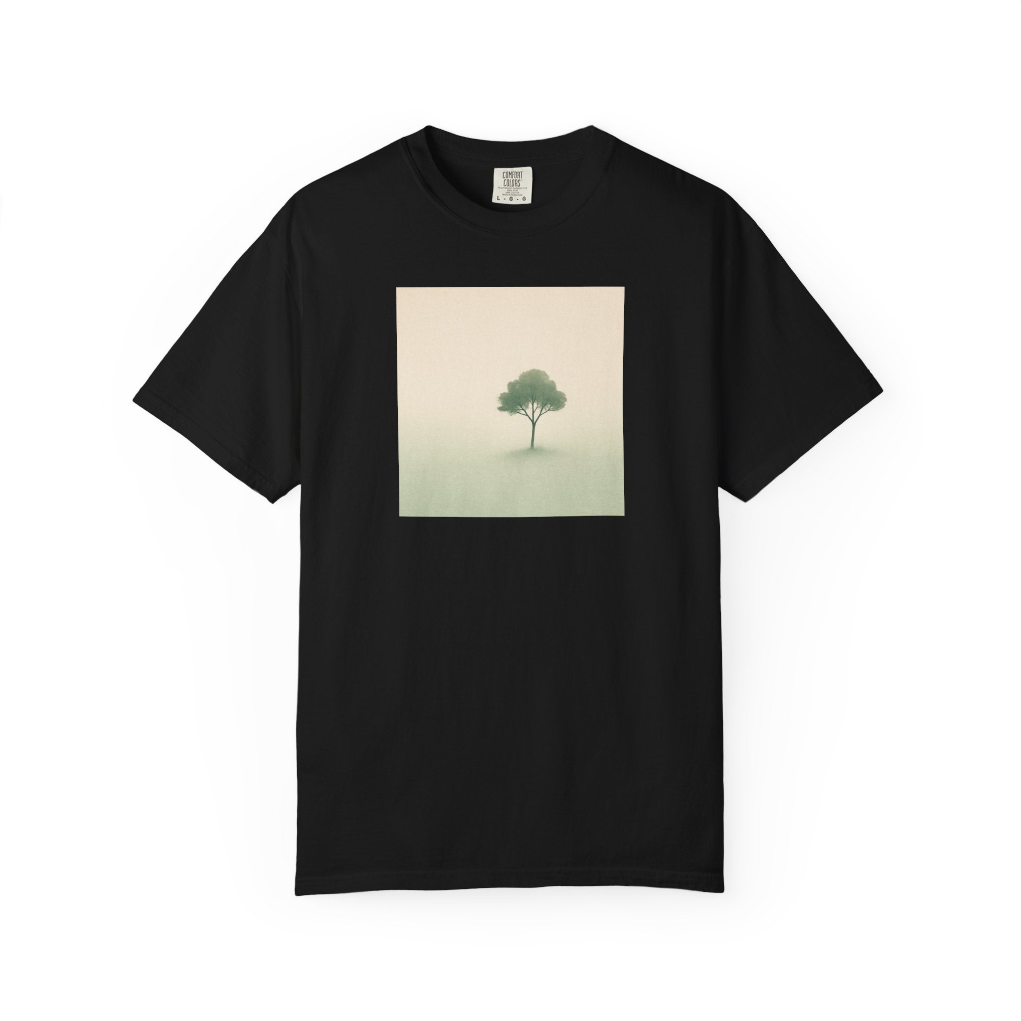 Solitary Tree Minimalist Artwork T-Shirt | Nature Square Print