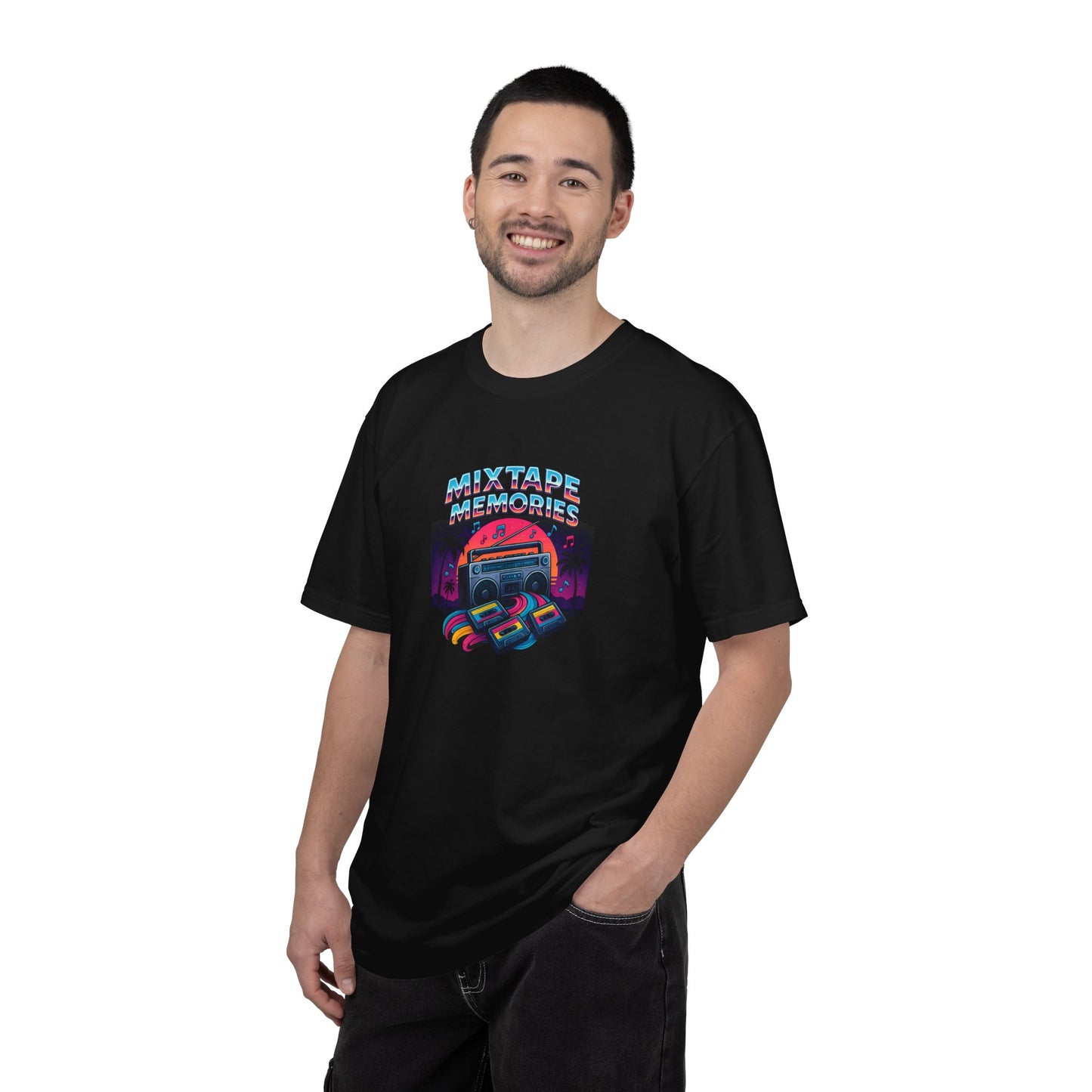 Mixtape Retro Cassette Graphic T-shirt | Vaporwave 80s Neon Music Tee