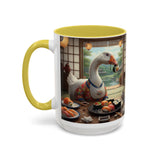 Goose with Sushi Mug | Japanese Tea Room Illustration