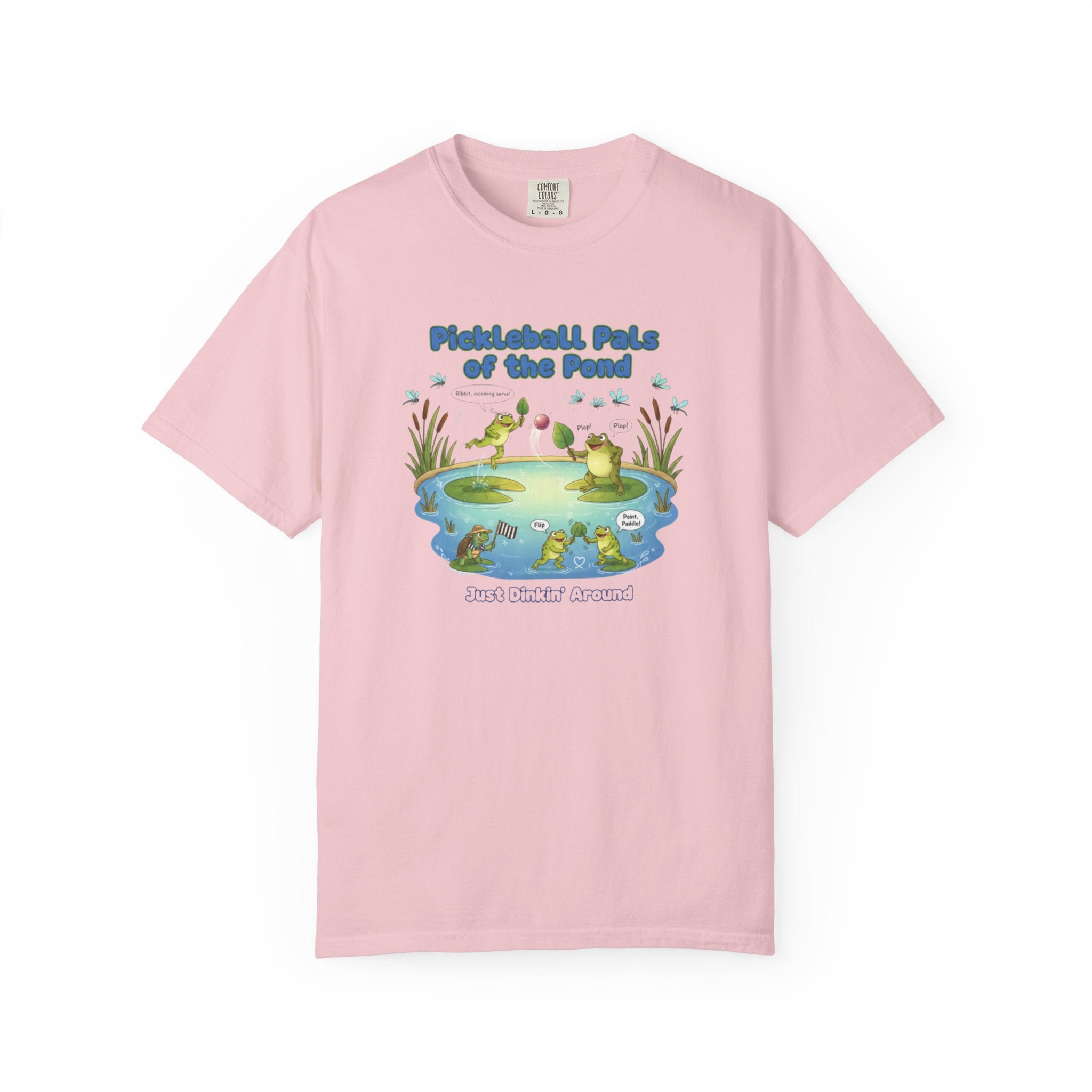 Pickleball Pals of the Pond T-Shirt | Cute Frog Pond Illustration