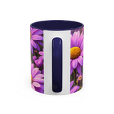 Purple Daisy Floral Mug | Accent Coffee Mug 11oz 15oz
