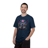 Feline Groove DJ Cat Illustration T-Shirt | Retro Neon Club Scene