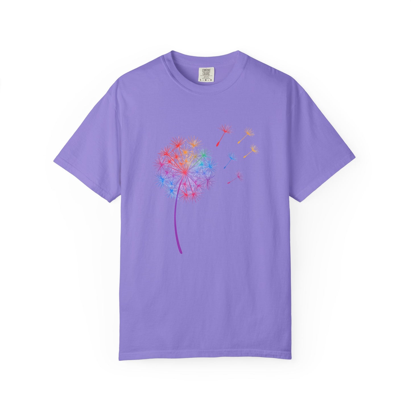 Rainbow Dandelion Tee | T-Shirt, Colorful Seed Puff Design